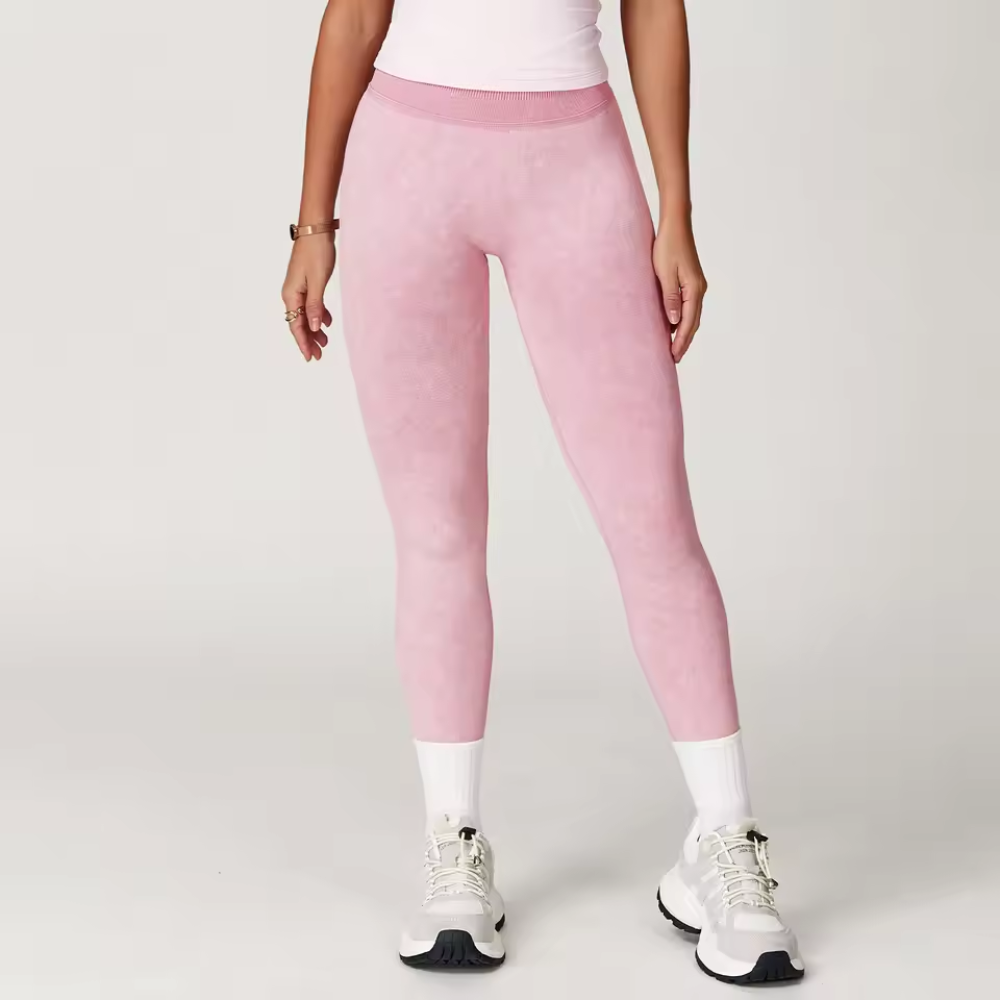 Seamless High Waisted Gym Leggings with Ribbed Waistband for Women – Stretch Workout Leggings