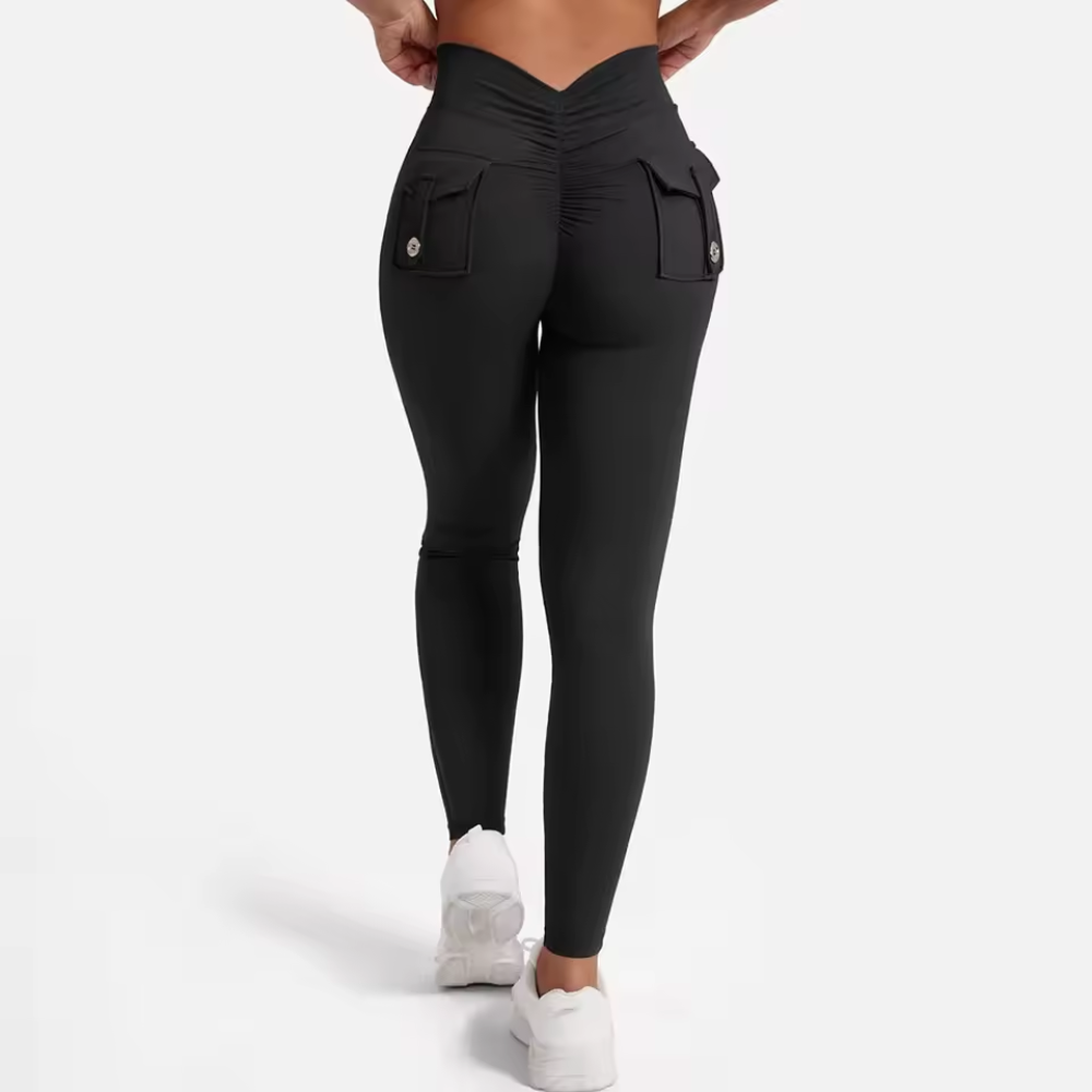 High Waisted Gym Leggings with Back Pocket for Women – Stretch Workout Leggings