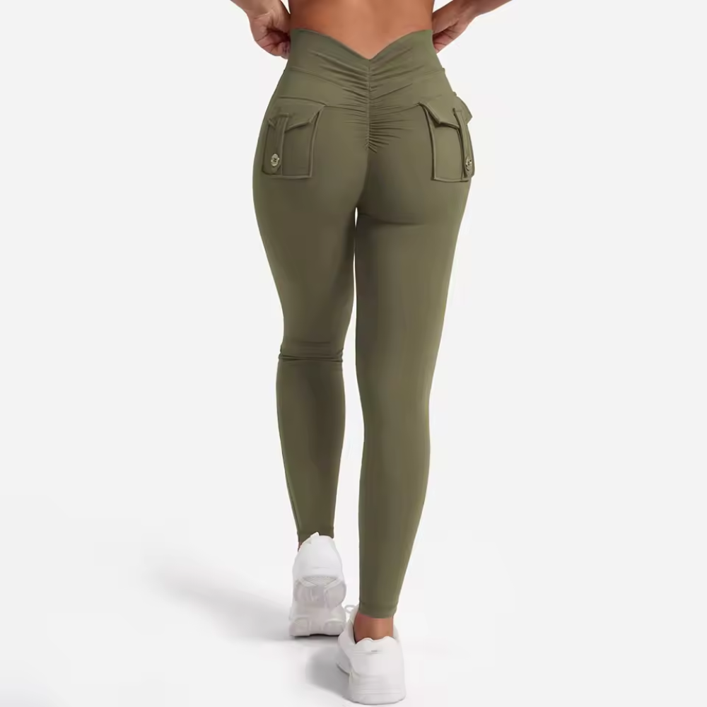 High Waisted Gym Leggings with Back Pocket for Women – Stretch Workout Leggings
