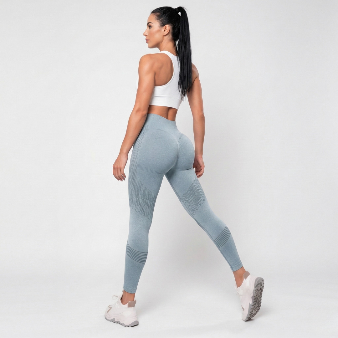 Seamless High Waisted Gym Leggings for Women – Stretch Workout Leggings with Wide Waistband