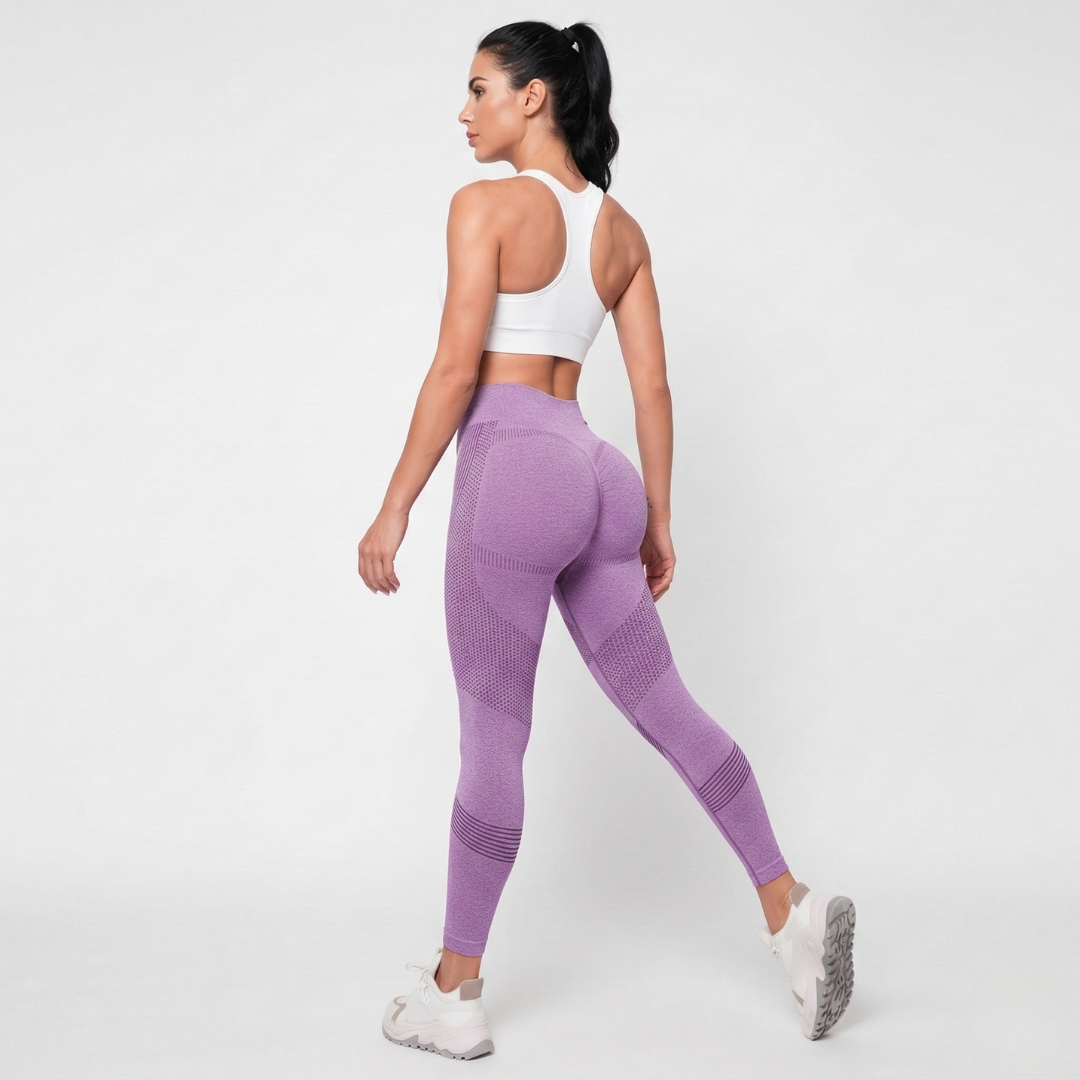 Seamless High Waisted Gym Leggings for Women – Stretch Workout Leggings with Wide Waistband