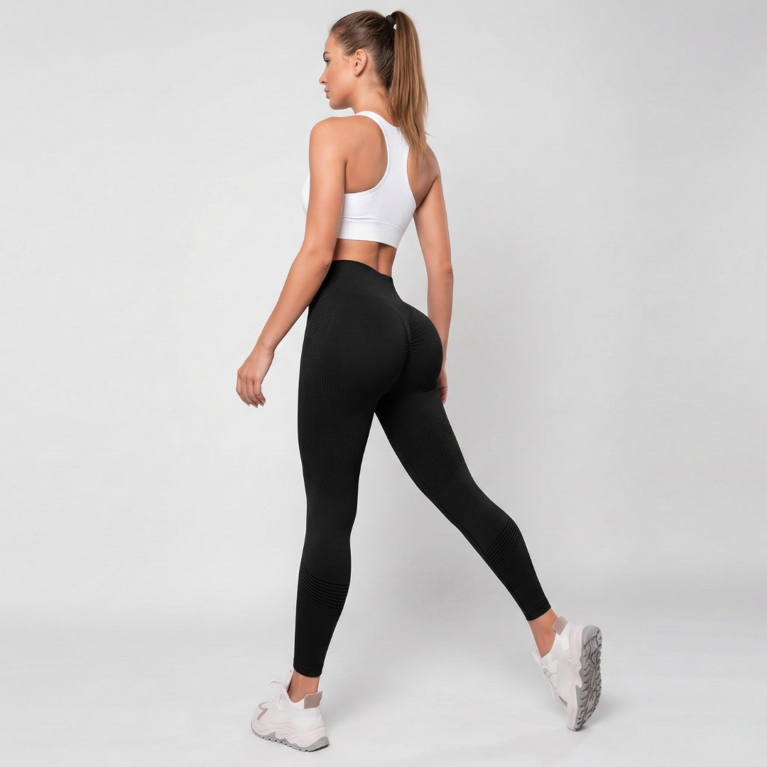 Seamless High Waisted Gym Leggings for Women – Stretch Workout Leggings with Wide Waistband