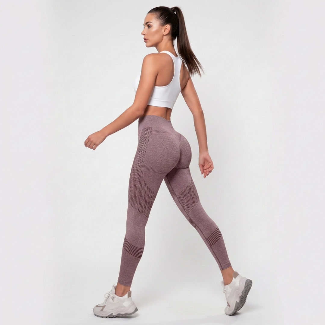 Seamless High Waisted Gym Leggings for Women – Stretch Workout Leggings with Wide Waistband