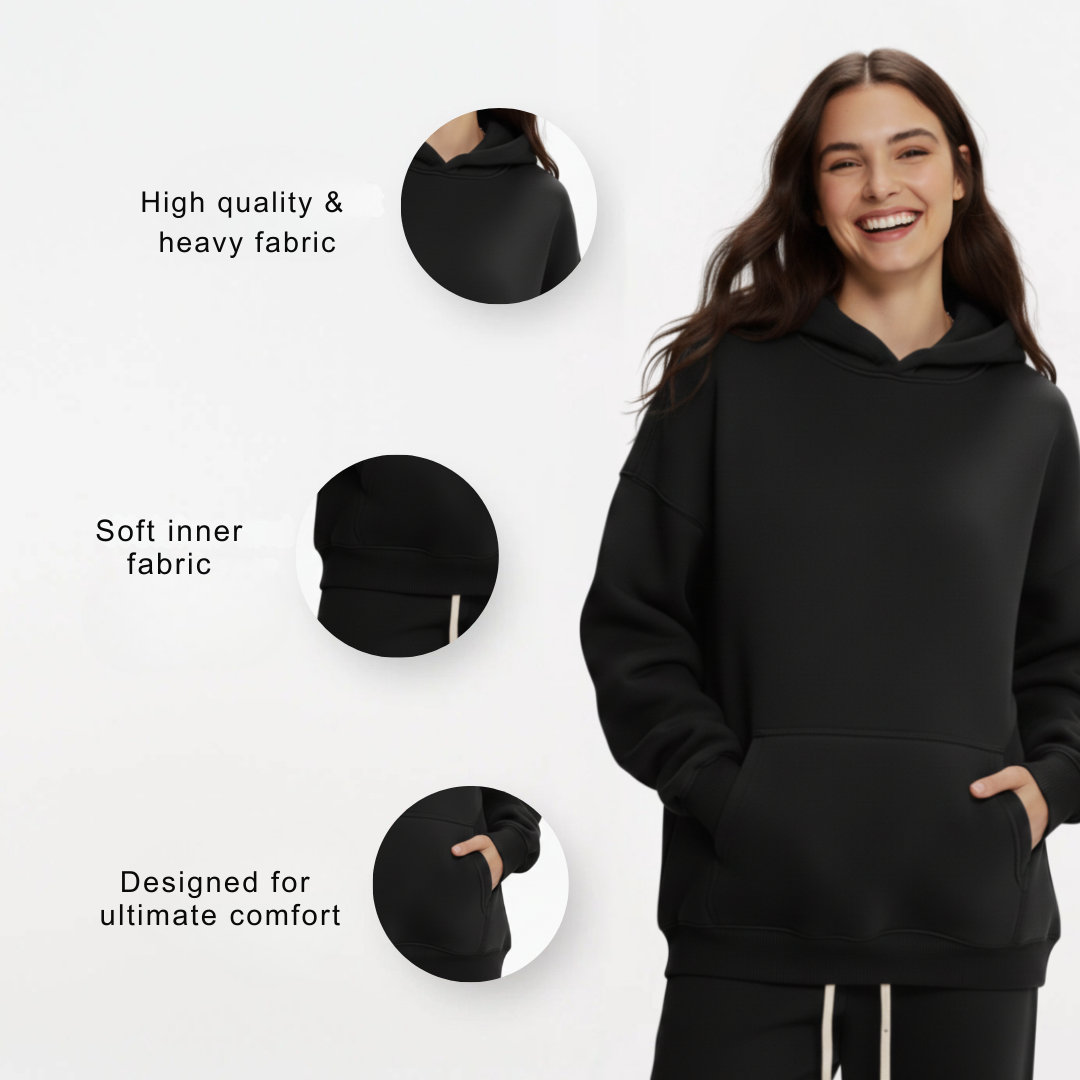 Women’s Pullover Hoodie – Casual Hooded Sweatshirt with Front Pocket and Drawstring