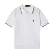 Men's Classic Fit Cable Knit Polo Shirt