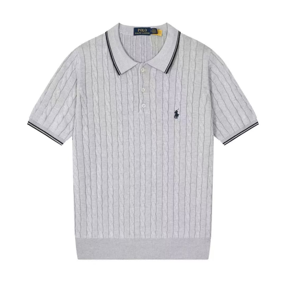 Men's Classic Fit Cable Knit Polo Shirt