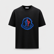 Moncler Black Round Neck Logo Print T-Shirt