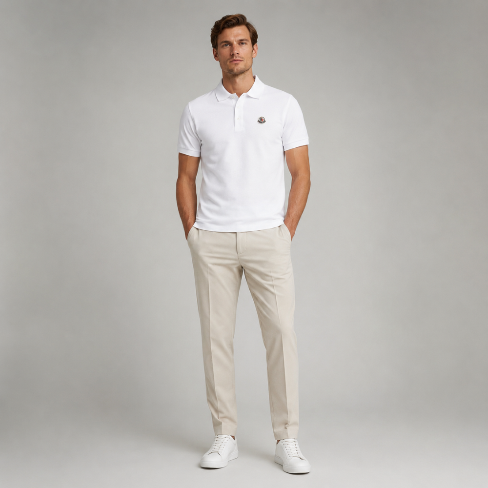 Moncler Logo Patch Short Sleeve Polo Shirt