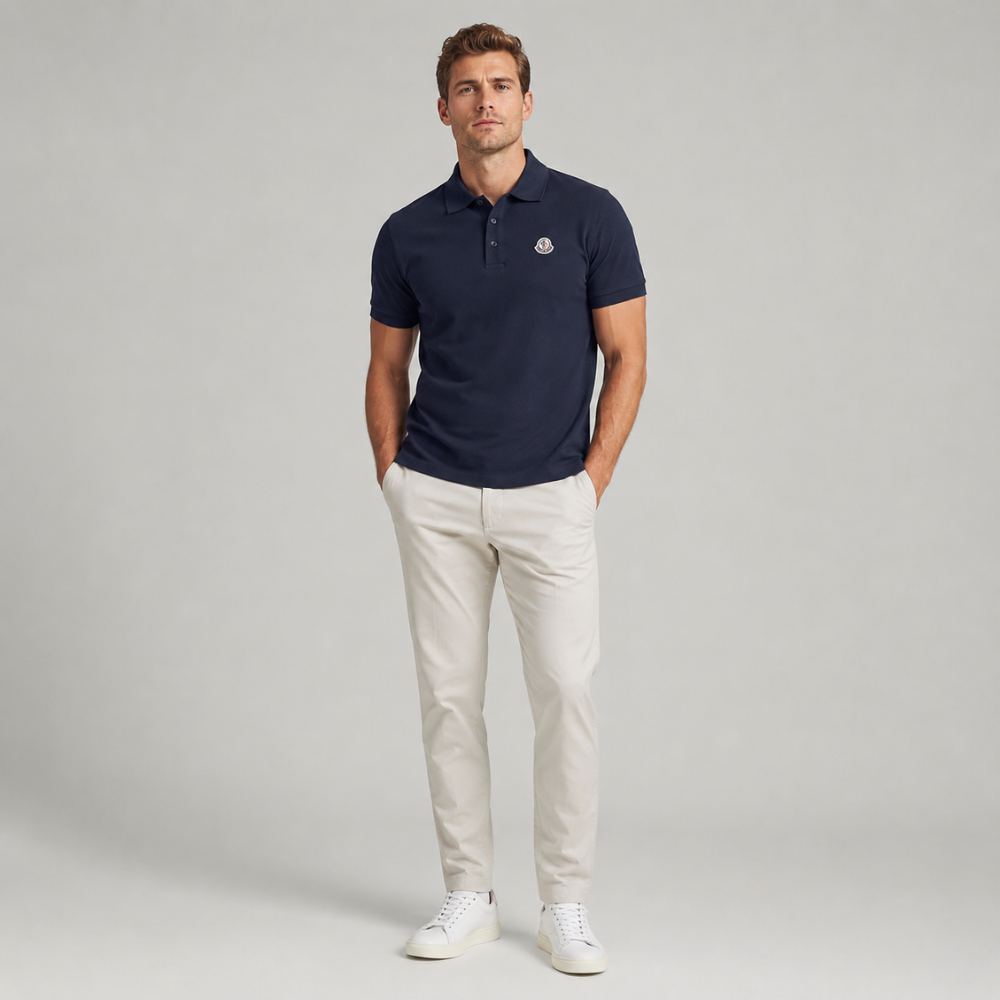 Moncler Logo Patch Short Sleeve Polo Shirt