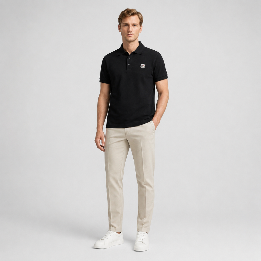 Moncler Logo Patch Short Sleeve Polo Shirt