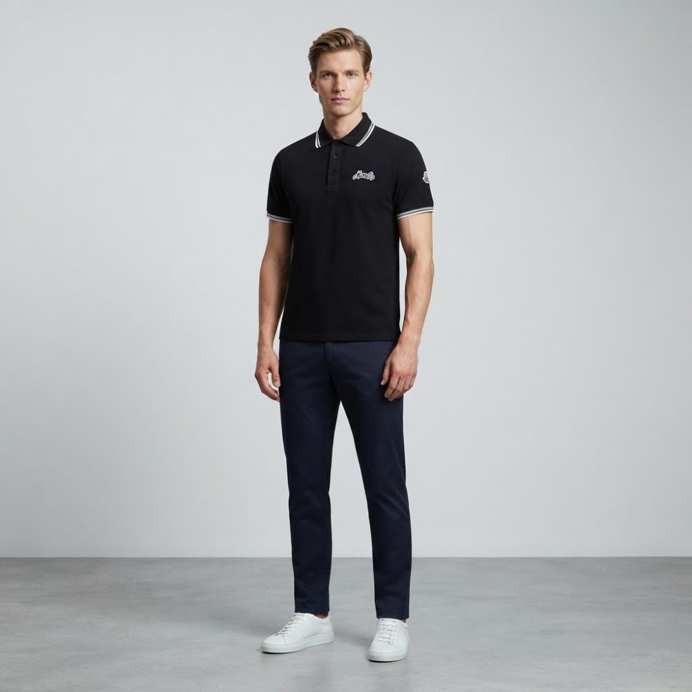 Moncler Men's Logo-Embroidered Polo Shirt