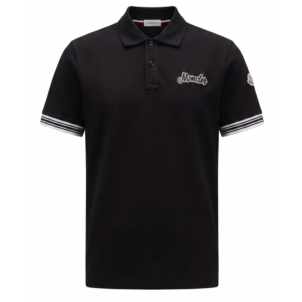 Moncler Men's Cotton Piqué Logo Polo Shirt