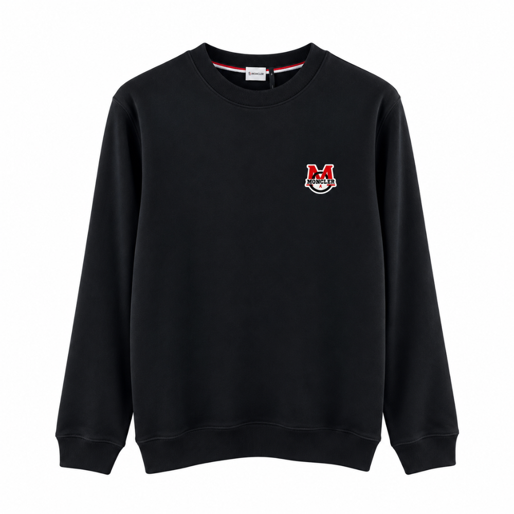 Moncler Men's Logo Patch Crew Neck Sweatshirt
