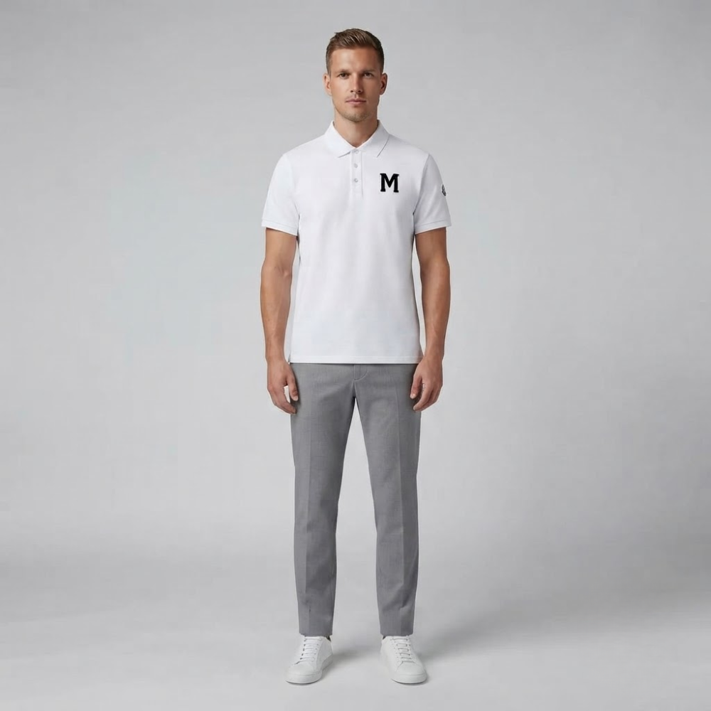Moncler Men's M Monogram Cotton Piqué Polo Shirt