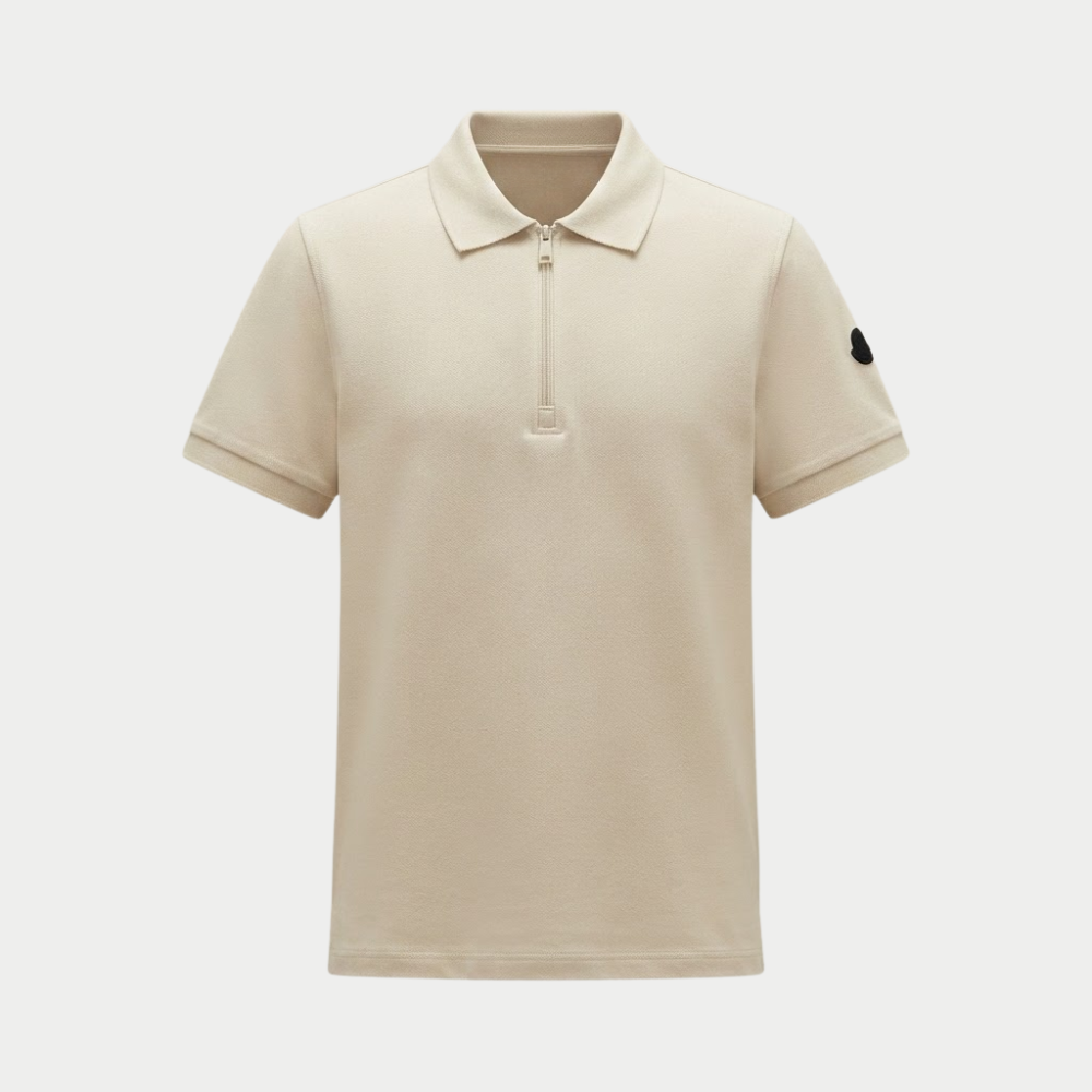 Moncler Men's Quarter-Zip Cotton Piqué Polo Shirt