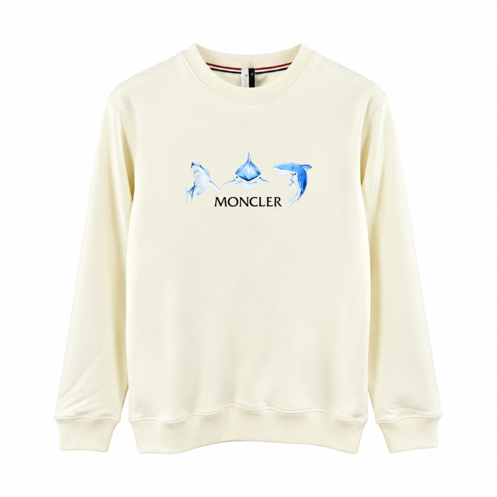 Moncler Men's Shark Print Long Sleeve Sweatshirt