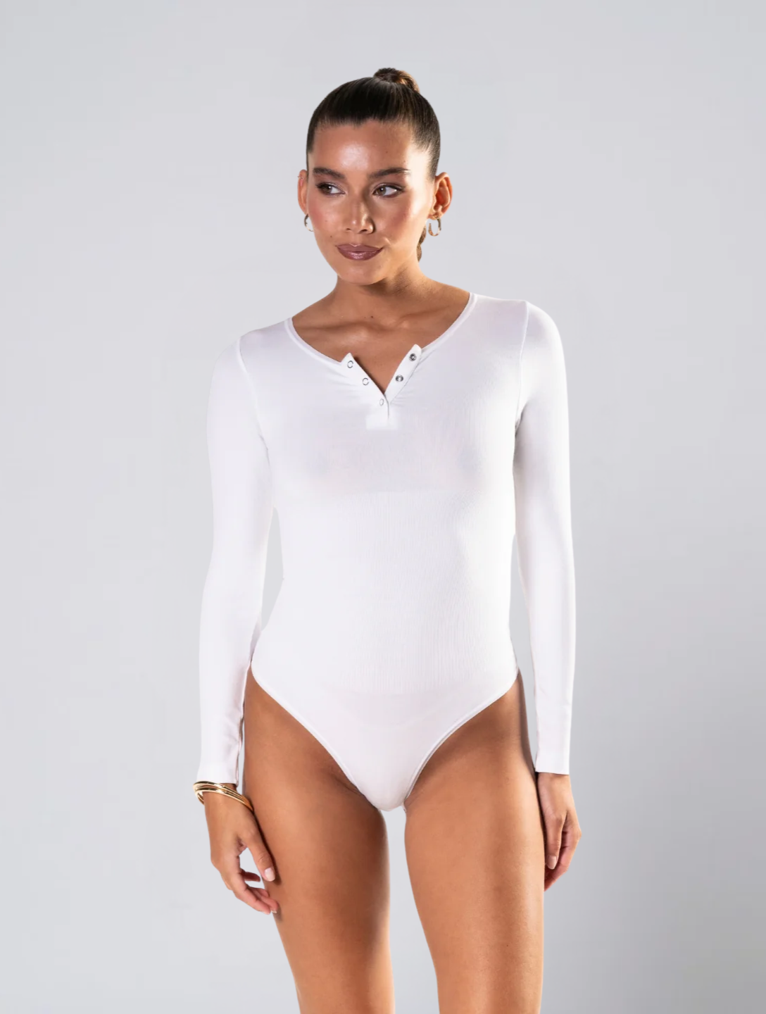 Seamless Long Sleeve Shapewear Bodysuit for Women – Smooth Stretch Body