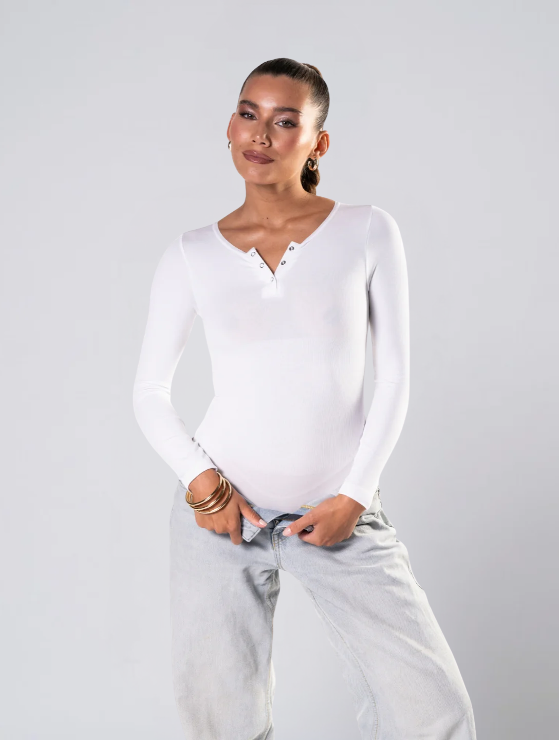 Seamless Long Sleeve Shapewear Bodysuit for Women – Smooth Stretch Body