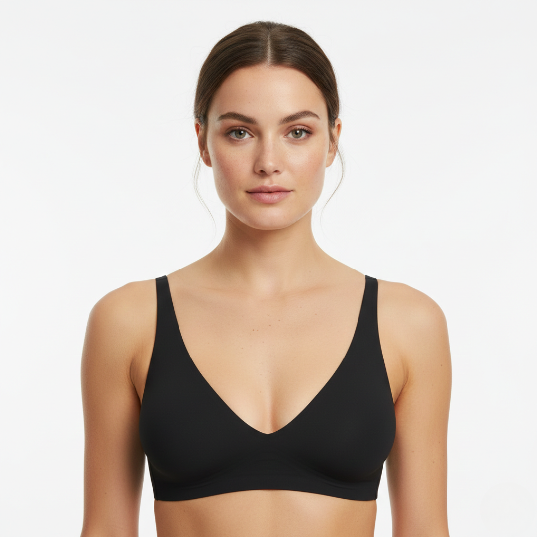Women’s Seamless V Neck Bra – Soft Stretch Wireless Everyday Fit