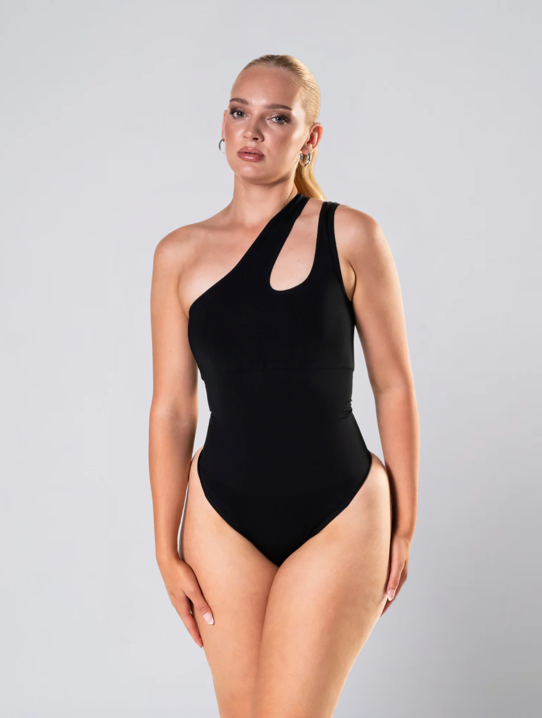 Seamless One Shoulder Bodysuit for Women – Asymmetric Stretch Body with Double Layer Bust