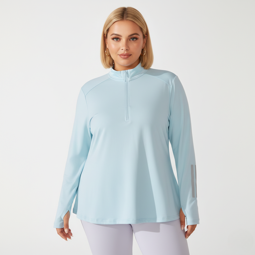 Plus Size Sleeveless Half Zip Workout Top for Women – Gym Tank Activewear