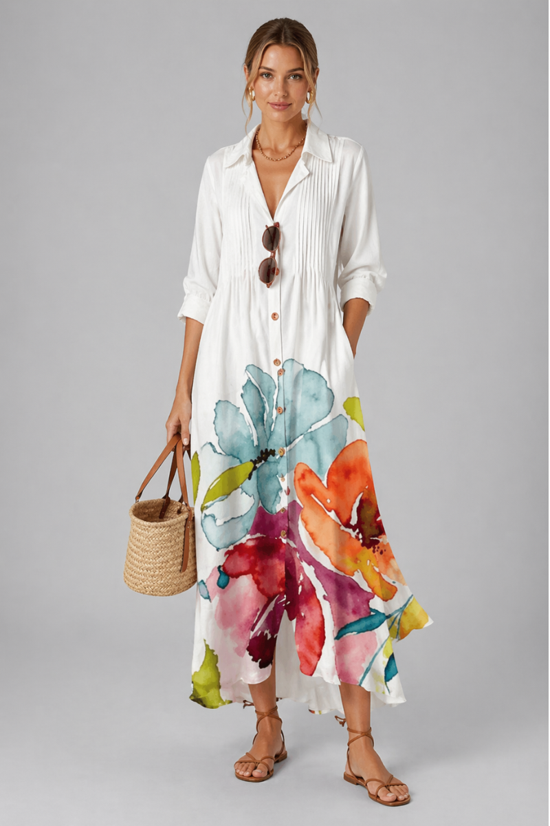 Paula Women's Boho Maxi Dress - Floral Casual Summer Dress