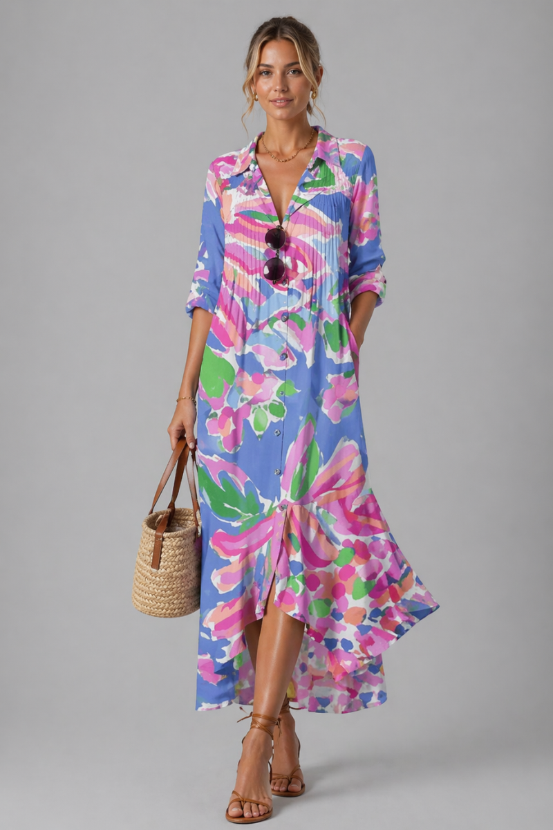 Paula Women's Boho Maxi Dress - Floral Casual Summer Dress