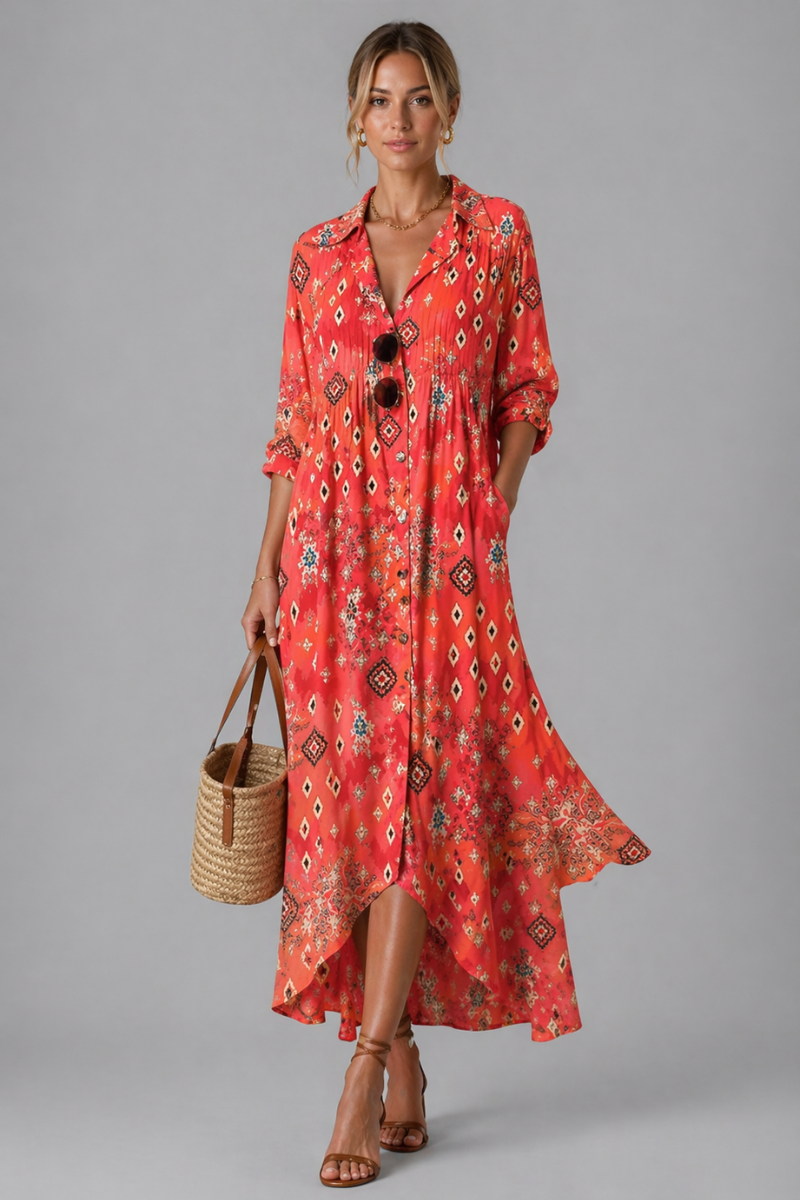 Paula Women's Boho Maxi Dress - Floral Casual Summer Dress