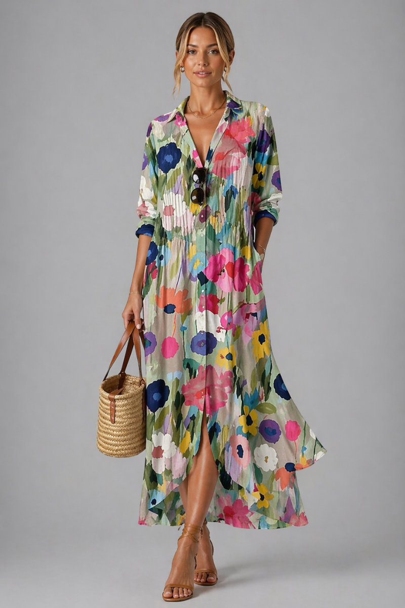 Paula Women's Boho Maxi Dress - Floral Casual Summer Dress
