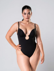 Seamless Plunge Backless Bodysuit for Women – Low Cut Body for Deep Necklines