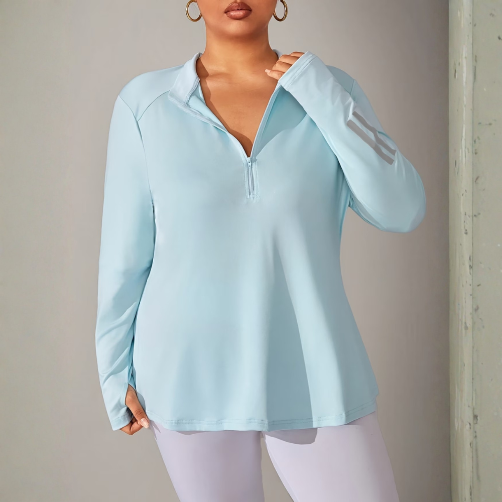 Plus Size Sleeveless Half Zip Workout Top for Women – Gym Tank Activewear