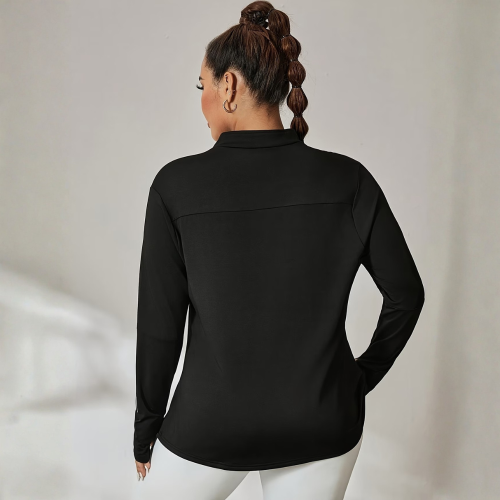Plus Size Sleeveless Half Zip Workout Top for Women – Gym Tank Activewear