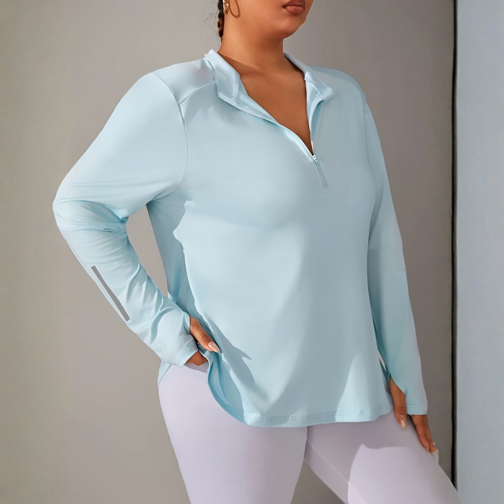 Plus Size Sleeveless Half Zip Workout Top for Women – Gym Tank Activewear