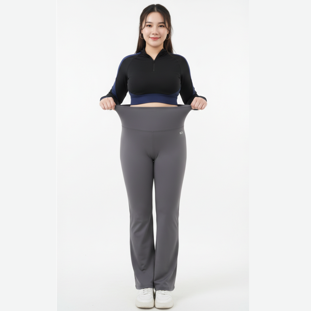 Plus Size Flare Yoga Leggings for Women – High Waisted Bootcut Workout Pants with Pockets