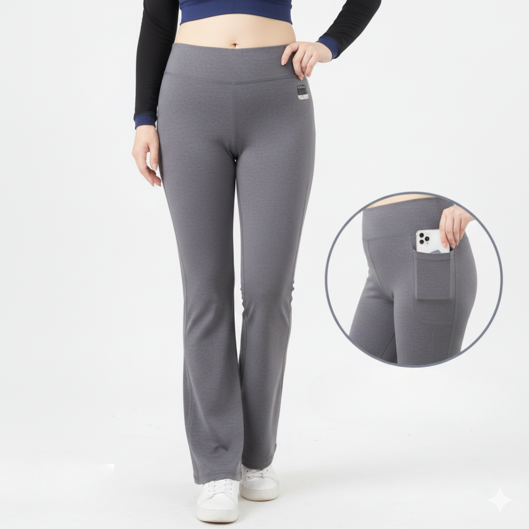 Plus Size Flare Yoga Leggings for Women – High Waisted Bootcut Workout Pants with Pockets