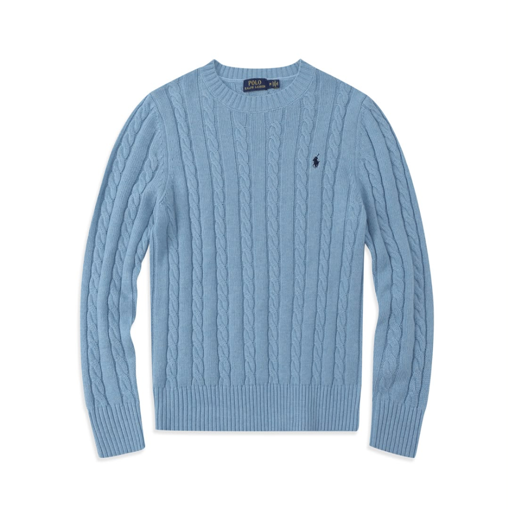 Polo Cable-Knit Cotton Unisex Sweater