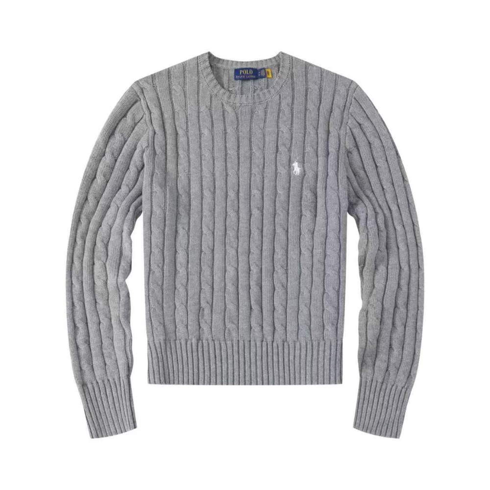 Polo Cable-Knit Cotton Unisex Sweater