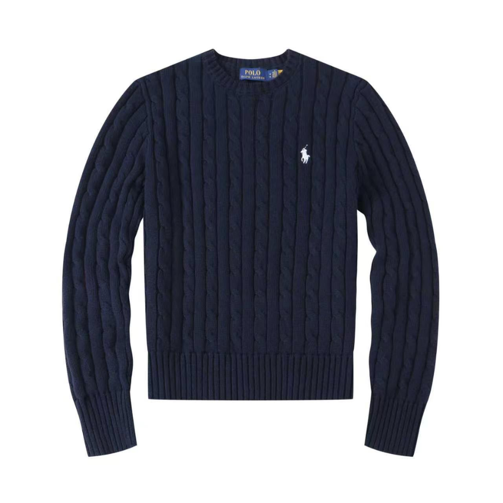 Polo Cable-Knit Cotton Unisex Sweater