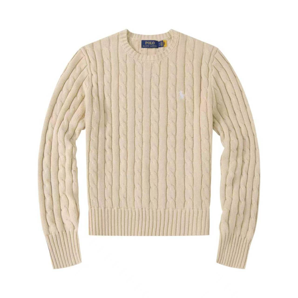 Polo Cable-Knit Cotton Unisex Sweater