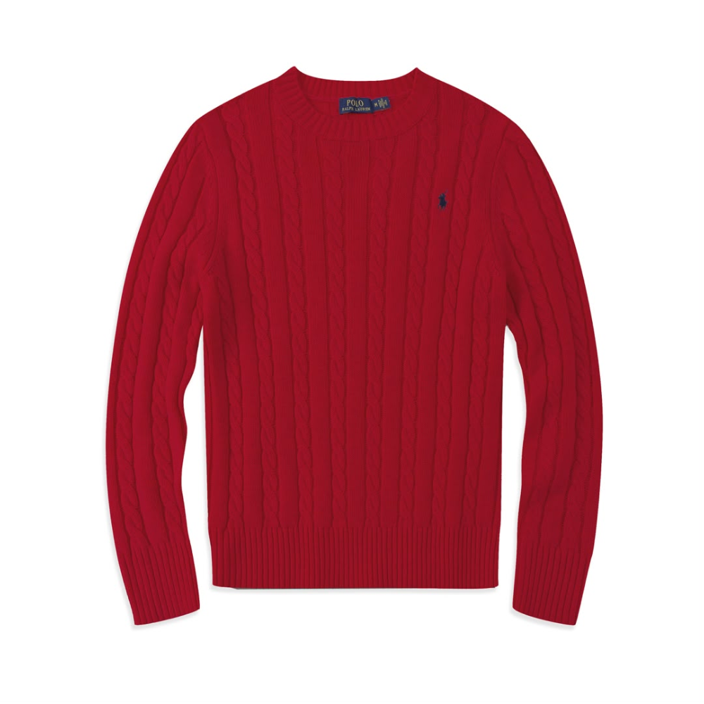 Polo Cable-Knit Cotton Unisex Sweater