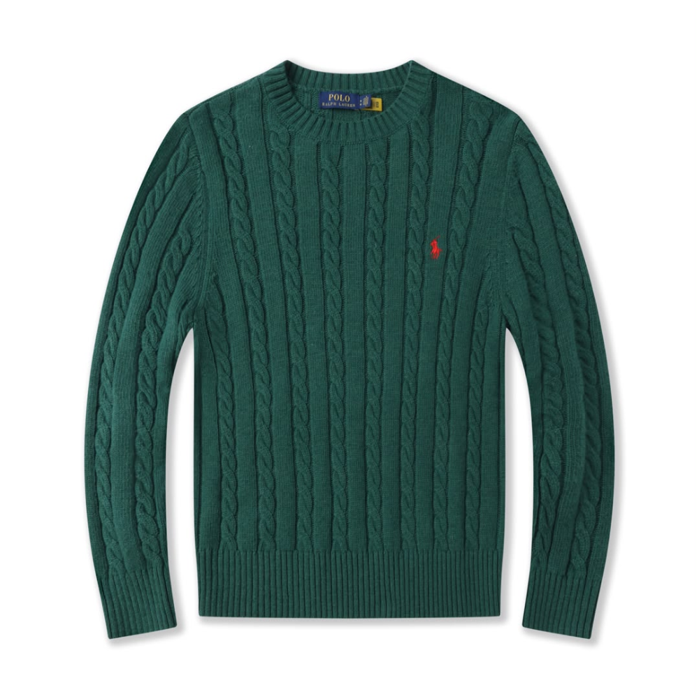 Polo Cable-Knit Cotton Unisex Sweater
