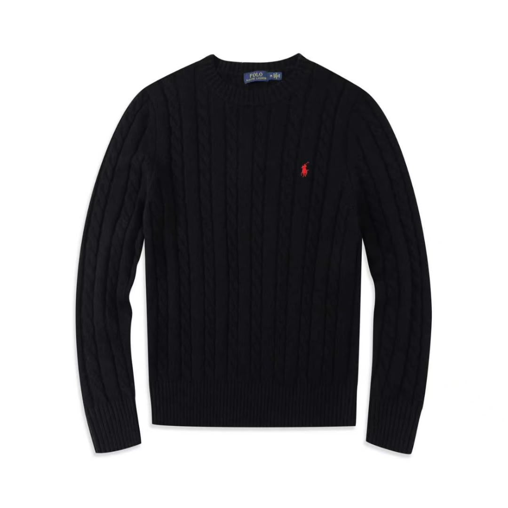 Polo Cable-Knit Cotton Unisex Sweater