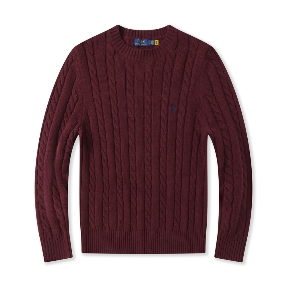 Polo Cable-Knit Cotton Unisex Sweater