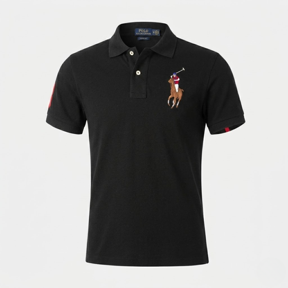 Polo Ralph Lauren Black Custom Fit Big Pony Embroidered Polo Shirt