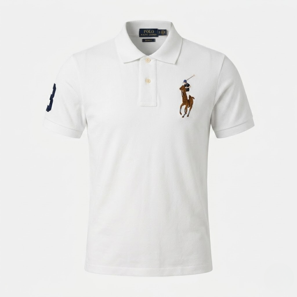 Polo Ralph Lauren Black Custom Fit Big Pony Embroidered Polo Shirt
