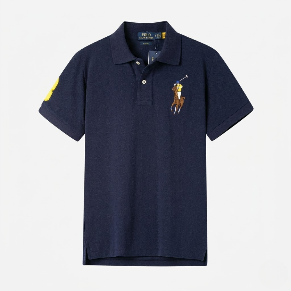 Polo Ralph Lauren Black Custom Fit Big Pony Embroidered Polo Shirt