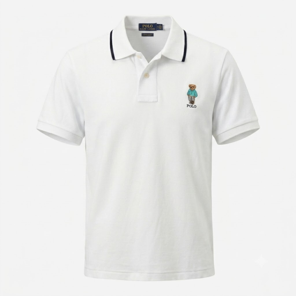 Polo Ralph Lauren Black Custom Slim Fit Polo Bear Embroidered Polo Shirt