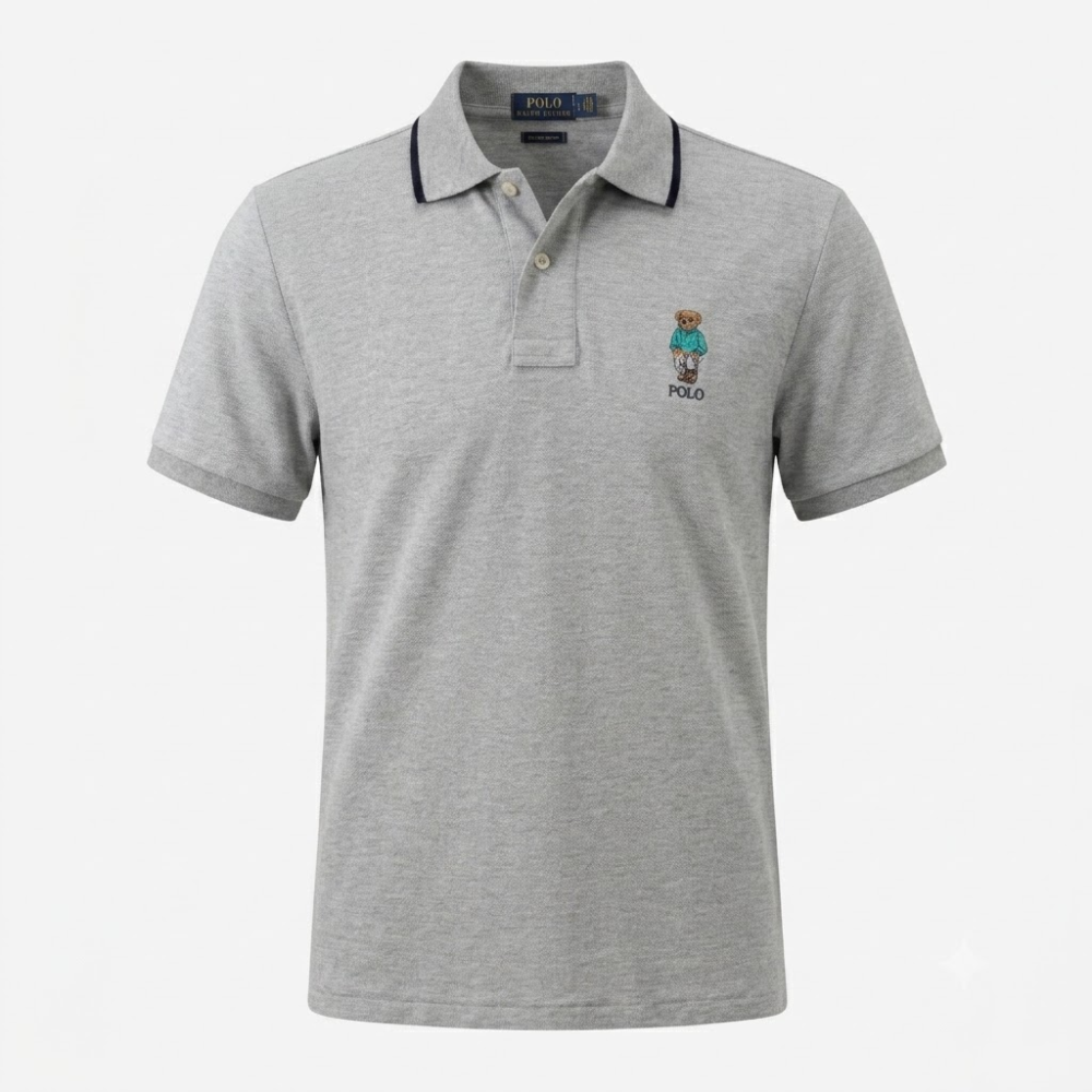 Polo Ralph Lauren Black Custom Slim Fit Polo Bear Embroidered Polo Shirt