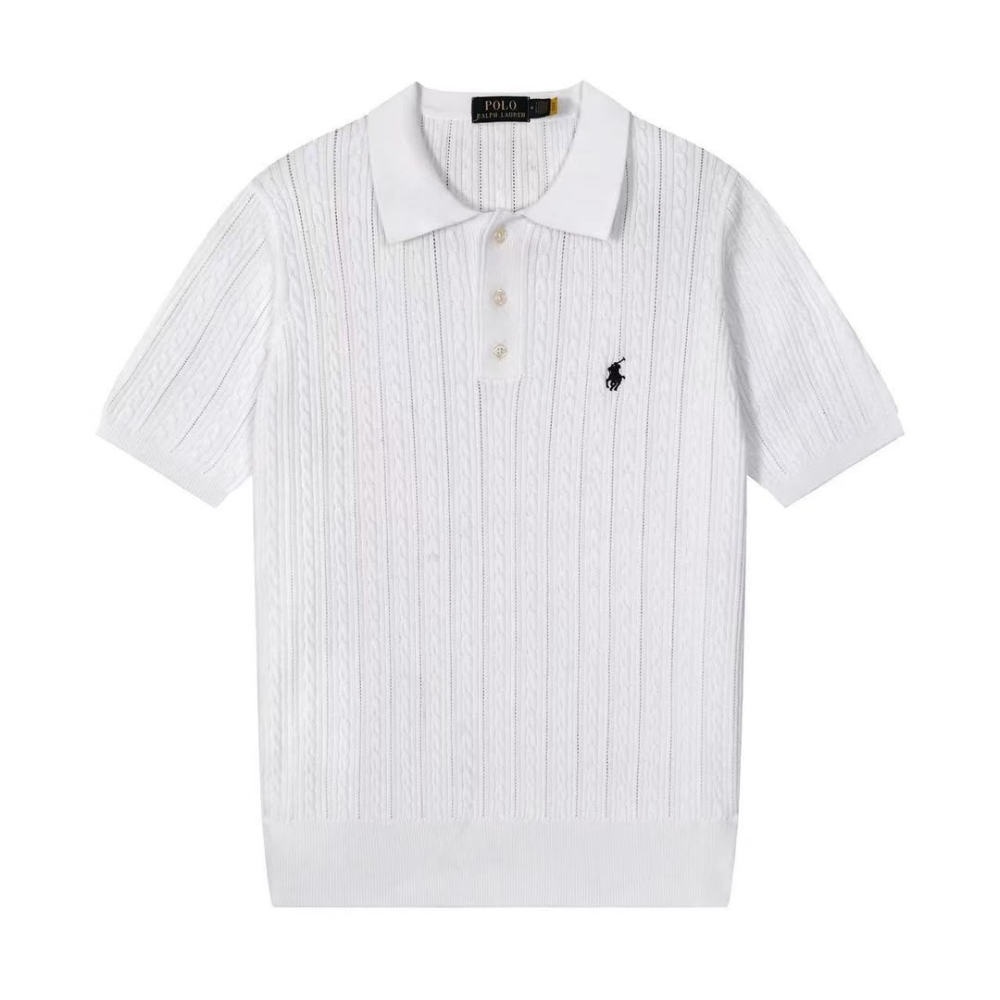 Polo Ralph Lauren Cable-Knit Short Sleeve Polo Shirt