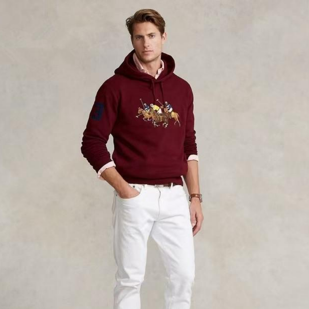 Polo Ralph Lauren Men's Big & Tall Triple-Pony Fleece Hoodie